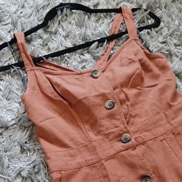 a.n.a Orange Tiered Midi Sundress with Spaghetti Straps - Picture 4 of 9